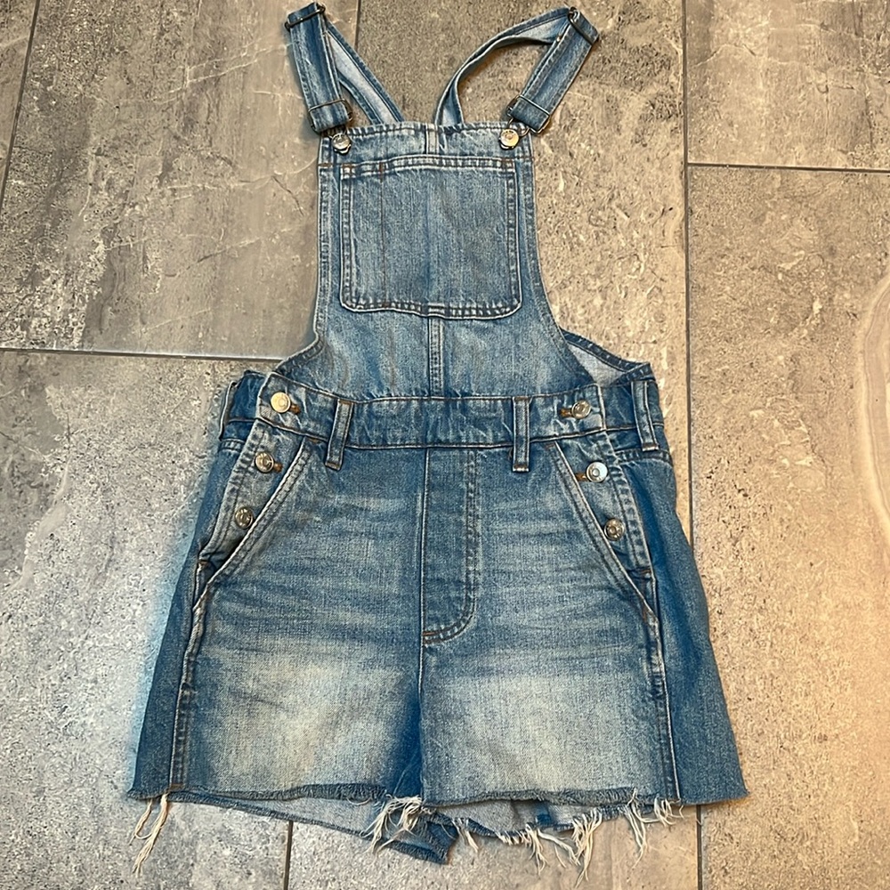 Madewell Denim Overalls with fray hem